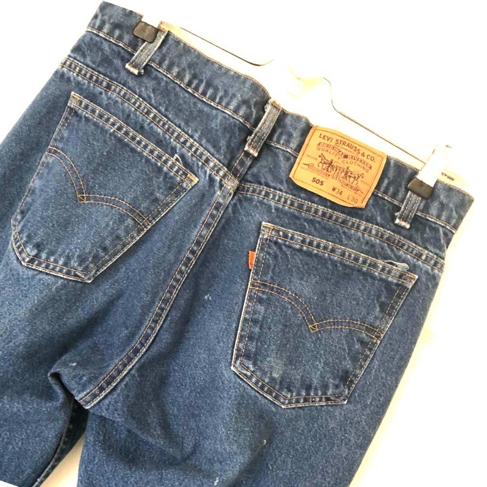 Vintage Levi's‎ 505 Orange Tab Jeans Mens 34x30.75 USA Med Wash Whisker